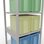 Grundregal, Fachbodenregal Stecksystem MULTIplus250, 2500 x 750 x 800 mm (HxBxT), 6 Fachböden, Längenriegel, RAL 7035 lichtgrau