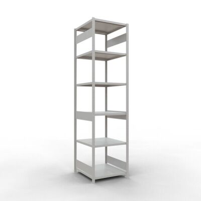 Grundregal, Fachbodenregal Stecksystem MULTIplus250, 3000 x 750 x 800 mm (HxBxT), 7 Fachböden, Längenriegel, RAL 7035 lichtgrau