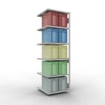 Anbauregal, Fachbodenregal Stecksystem MULTIplus250, 2500 x 750 x 800 mm (HxBxT), 6 Fachböden, Längenriegel, RAL 7035 lichtgrau