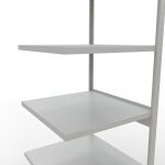 Anbauregal, Fachbodenregal Stecksystem MULTIplus250, 2500 x 750 x 800 mm (HxBxT), 6 Fachböden, Längenriegel, RAL 7035 lichtgrau