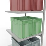 Anbauregal, Fachbodenregal Stecksystem MULTIplus250, 3000 x 750 x 800 mm (HxBxT), 7 Fachböden, Längenriegel, RAL 7035 lichtgrau