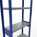 Grundregal, Fachbodenregal Stecksystem MULTIplus250, 2500 x 750 x 300 mm (HxBxT), 6 Fachböden, Längenriegel, RAL 5010 enzianblau/verzinkt/verzinkt