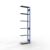 Anbauregal, Fachbodenregal Stecksystem MULTIplus250, 3000 x 750 x 300 mm (HxBxT), 7 Fachböden, Längenriegel, RAL 5010 enzianblau/verzinkt/verzinkt