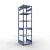 Grundregal, Fachbodenregal Stecksystem MULTIplus250, 3000 x 750 x 800 mm (HxBxT), 7 Fachböden, Längenriegel, RAL 5010 enzianblau/verzinkt/verzinkt