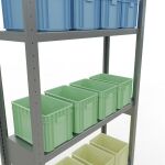 Grundregal, Fachbodenregal Stecksystem MULTIplus250, 3000 x 1000 x 300 mm (HxBxT), 7 Fachböden, Längenriegel, verzinkt