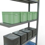 Anbauregal, Fachbodenregal Stecksystem MULTIplus250, 2000 x 1000 x 300 mm (HxBxT), 5 Fachböden, Längenriegel, verzinkt