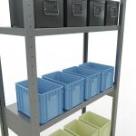 Grundregal, Fachbodenregal Stecksystem MULTIplus250, 3000 x 1000 x 400 mm (HxBxT), 7 Fachböden, Längenriegel, verzinkt