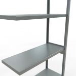 Anbauregal, Fachbodenregal Stecksystem MULTIplus250, 3000 x 1000 x 400 mm (HxBxT), 7 Fachböden, Längenriegel, verzinkt