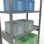 Grundregal, Fachbodenregal Stecksystem MULTIplus250, 2500 x 1000 x 500 mm (HxBxT), 6 Fachböden, Längenriegel, verzinkt