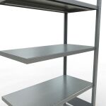 Anbauregal, Fachbodenregal Stecksystem MULTIplus250, 2000 x 1000 x 500 mm (HxBxT), 5 Fachböden, Längenriegel, verzinkt