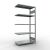 Anbauregal, Fachbodenregal Stecksystem MULTIplus250, 2000 x 1000 x 500 mm (HxBxT), 5 Fachböden, Längenriegel, verzinkt