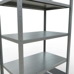 Grundregal, Fachbodenregal Stecksystem MULTIplus250, 2000 x 1000 x 600 mm (HxBxT), 5 Fachböden, Längenriegel, verzinkt
