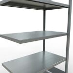 Anbauregal, Fachbodenregal Stecksystem MULTIplus250, 2000 x 1000 x 600 mm (HxBxT), 5 Fachböden, Längenriegel, verzinkt