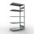Anbauregal, Fachbodenregal Stecksystem MULTIplus250, 2000 x 1000 x 600 mm (HxBxT), 5 Fachböden, Längenriegel, verzinkt
