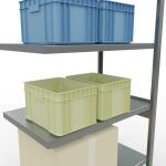 Anbauregal, Fachbodenregal Stecksystem MULTIplus250, 2500 x 1000 x 600 mm (HxBxT), 6 Fachböden, Längenriegel, verzinkt