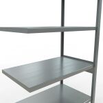 Anbauregal, Fachbodenregal Stecksystem MULTIplus250, 2500 x 1000 x 600 mm (HxBxT), 6 Fachböden, Längenriegel, verzinkt