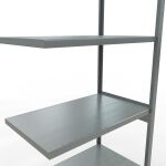 Anbauregal, Fachbodenregal Stecksystem MULTIplus250, 3000 x 1000 x 600 mm (HxBxT), 7 Fachböden, Längenriegel, verzinkt