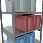 Grundregal, Fachbodenregal Stecksystem MULTIplus250, 2500 x 1000 x 800 mm (HxBxT), 6 Fachböden, Längenriegel, verzinkt