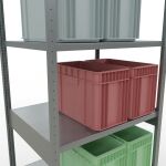 Grundregal, Fachbodenregal Stecksystem MULTIplus250, 3000 x 1000 x 800 mm (HxBxT), 7 Fachböden, Längenriegel, verzinkt