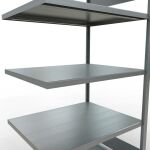 Anbauregal, Fachbodenregal Stecksystem MULTIplus250, 2000 x 1000 x 800 mm (HxBxT), 5 Fachböden, Längenriegel, verzinkt