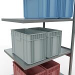 Anbauregal, Fachbodenregal Stecksystem MULTIplus250, 3000 x 1000 x 800 mm (HxBxT), 7 Fachböden, Längenriegel, verzinkt