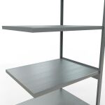 Anbauregal, Fachbodenregal Stecksystem MULTIplus250, 3000 x 1000 x 800 mm (HxBxT), 7 Fachböden, Längenriegel, verzinkt