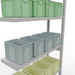 Anbauregal, Fachbodenregal Stecksystem MULTIplus250, 2500 x 1000 x 300 mm (HxBxT), 6 Fachböden, Längenriegel, RAL 7035 lichtgrau