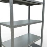 Grundregal, Fachbodenregal Stecksystem MULTIplus250, 2000 x 1000 x 500 mm (HxBxT), 5 Fachböden, Längenriegel, RAL 7035 lichtgrau