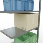 Anbauregal, Fachbodenregal Stecksystem MULTIplus250, 2500 x 1000 x 500 mm (HxBxT), 6 Fachböden, Längenriegel, RAL 7035 lichtgrau