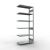 Anbauregal, Fachbodenregal Stecksystem MULTIplus250, 2500 x 1000 x 500 mm (HxBxT), 6 Fachböden, Längenriegel, RAL 7035 lichtgrau