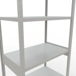 Grundregal, Fachbodenregal Stecksystem MULTIplus250, 3000 x 1000 x 600 mm (HxBxT), 7 Fachböden, Längenriegel, RAL 7035 lichtgrau