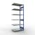 Anbauregal, Fachbodenregal Stecksystem MULTIplus250, 2500 x 1000 x 600 mm (HxBxT), 6 Fachböden, Längenriegel, RAL 7035 lichtgrau
