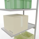 Anbauregal, Fachbodenregal Stecksystem MULTIplus250, 3000 x 1000 x 600 mm (HxBxT), 7 Fachböden, Längenriegel, RAL 7035 lichtgrau