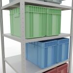 Grundregal, Fachbodenregal Stecksystem MULTIplus250, 2000 x 1000 x 800 mm (HxBxT), 5 Fachböden, Längenriegel, RAL 7035 lichtgrau