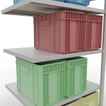 Anbauregal, Fachbodenregal Stecksystem MULTIplus250, 2000 x 1000 x 800 mm (HxBxT), 5 Fachböden, Längenriegel, RAL 7035 lichtgrau