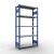 Grundregal, Fachbodenregal Stecksystem MULTIplus250, 2000 x 1000 x 400 mm (HxBxT), 5 Fachböden, Längenriegel, RAL 5010 enzianblau/verzinkt
