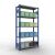 Grundregal, Fachbodenregal Stecksystem MULTIplus250, 2000 x 1000 x 400 mm (HxBxT), 5 Fachböden, Längenriegel, RAL 5010 enzianblau/verzinkt