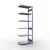 Anbauregal, Fachbodenregal Stecksystem MULTIplus250, 3000 x 1000 x 600 mm (HxBxT), 7 Fachböden, Längenriegel, RAL 5010 enzianblau/verzinkt