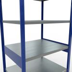 Grundregal, Fachbodenregal Stecksystem MULTIplus250, 2500 x 1000 x 800 mm (HxBxT), 6 Fachböden, Längenriegel, RAL 5010 enzianblau/verzinkt