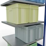 Anbauregal, Fachbodenregal Stecksystem MULTIplus250, 2000 x 1000 x 800 mm (HxBxT), 5 Fachböden, Längenriegel, RAL 5010 enzianblau/verzinkt