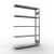 Anbauregal, Fachbodenregal Stecksystem MULTIplus250, 2000 x 1300 x 300 mm (HxBxT), 5 Fachböden, Längenriegel, verzinkt