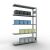 Anbauregal, Fachbodenregal Stecksystem MULTIplus250, 2000 x 1300 x 300 mm (HxBxT), 5 Fachböden, Längenriegel, verzinkt