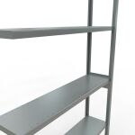 Anbauregal, Fachbodenregal Stecksystem MULTIplus250, 3000 x 1300 x 300 mm (HxBxT), 7 Fachböden, Längenriegel, verzinkt