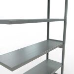 Anbauregal, Fachbodenregal Stecksystem MULTIplus250, 2500 x 1300 x 400 mm (HxBxT), 6 Fachböden, Längenriegel, verzinkt
