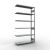 Anbauregal, Fachbodenregal Stecksystem MULTIplus250, 2500 x 1300 x 400 mm (HxBxT), 6 Fachböden, Längenriegel, verzinkt