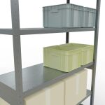 Grundregal, Fachbodenregal Stecksystem MULTIplus250, 2500 x 1300 x 500 mm (HxBxT), 6 Fachböden, Längenriegel, verzinkt