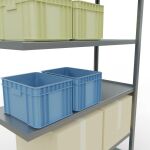 Anbauregal, Fachbodenregal Stecksystem MULTIplus250, 2500 x 1300 x 500 mm (HxBxT), 6 Fachböden, Längenriegel, verzinkt