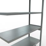 Anbauregal, Fachbodenregal Stecksystem MULTIplus250, 2500 x 1300 x 500 mm (HxBxT), 6 Fachböden, Längenriegel, verzinkt