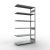 Anbauregal, Fachbodenregal Stecksystem MULTIplus250, 2500 x 1300 x 500 mm (HxBxT), 6 Fachböden, Längenriegel, verzinkt