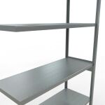 Anbauregal, Fachbodenregal Stecksystem MULTIplus250, 3000 x 1300 x 500 mm (HxBxT), 7 Fachböden, Längenriegel, verzinkt